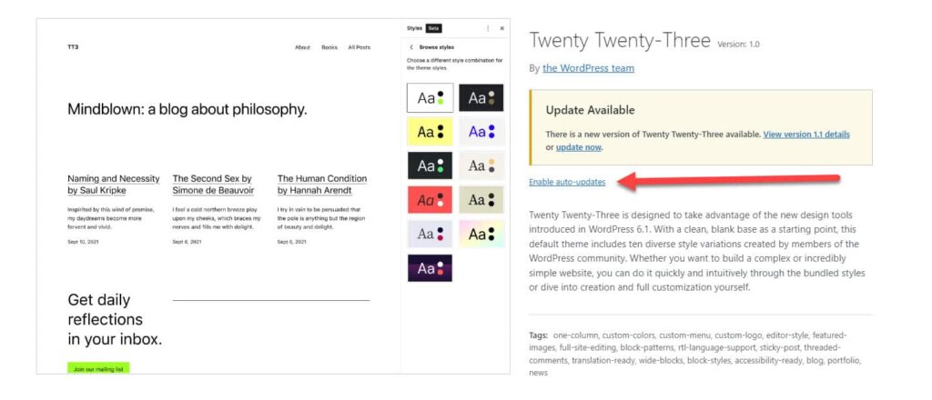 wordpress themes auto updates