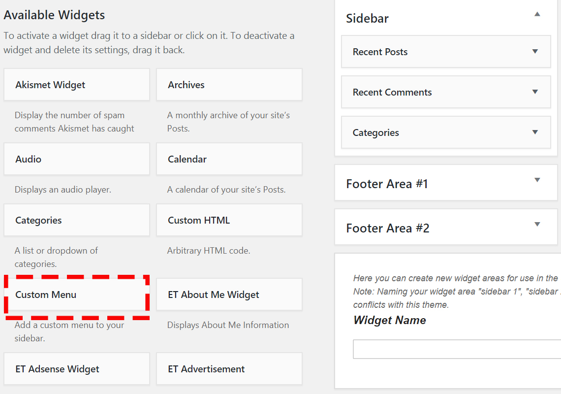 custom WordPress widget