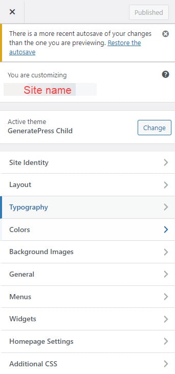 generatepress child theme