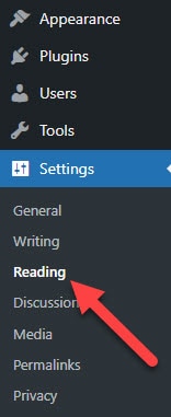 wordpress settings reading