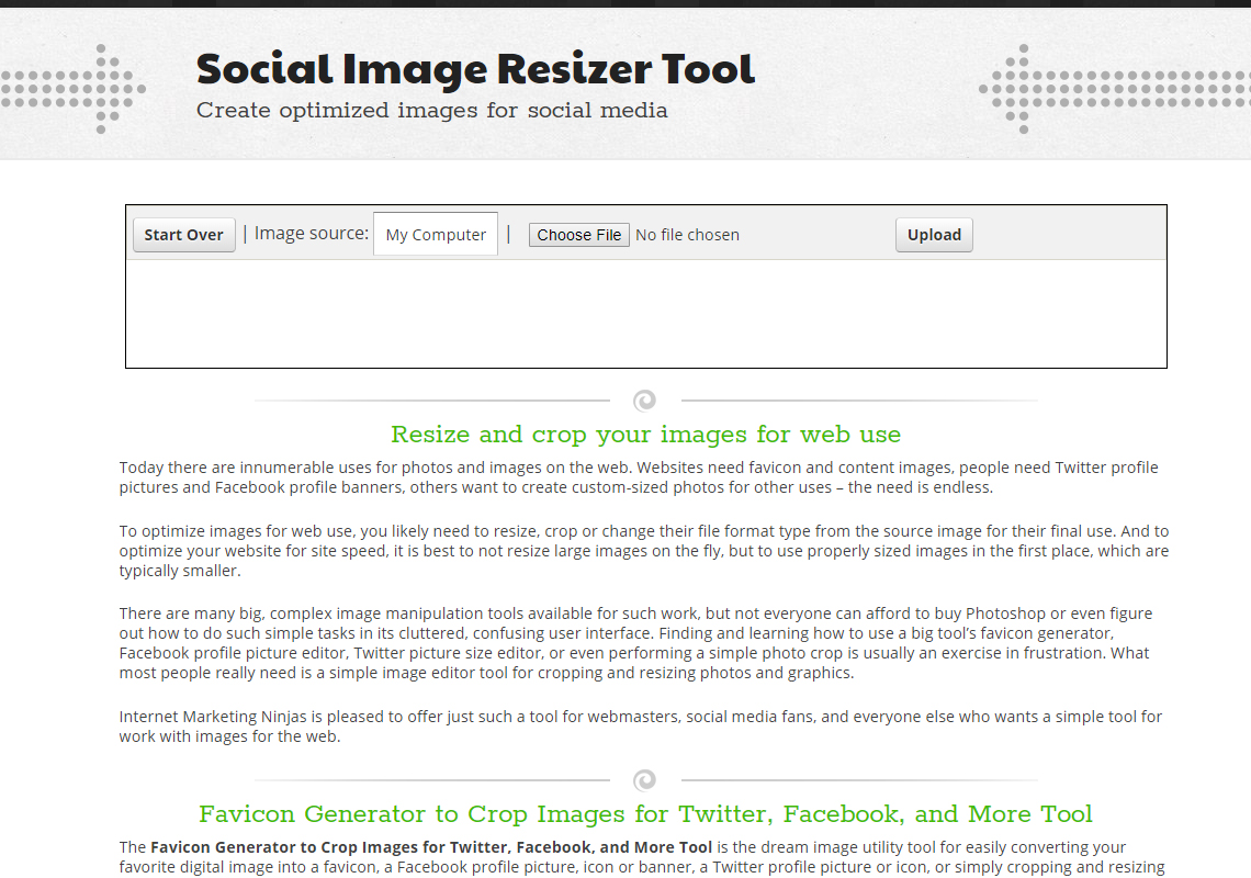 social images resizer tool