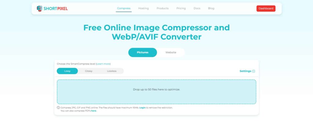 shortpixel image compressor page