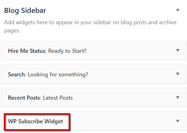 Blog Sidebar Widget List