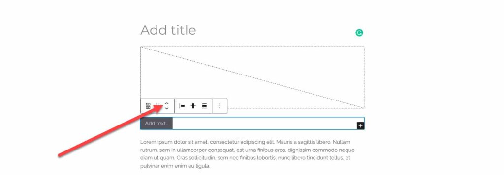 gutenberg move block up and down illustration