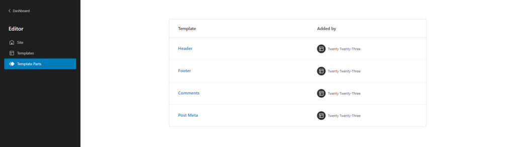 wordpress template parts
