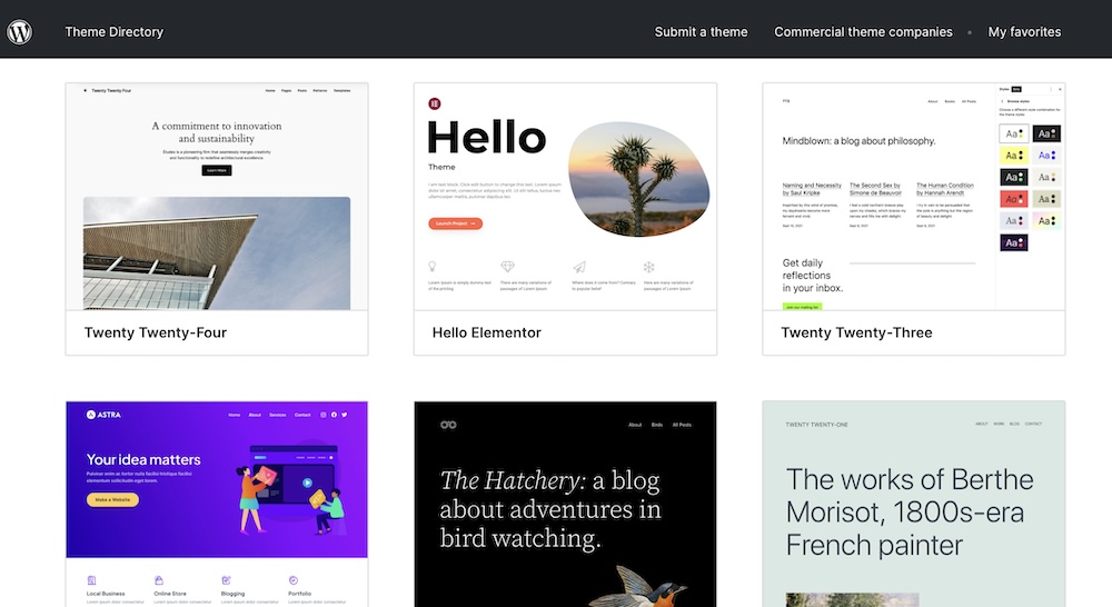 WordPress.org theme directory